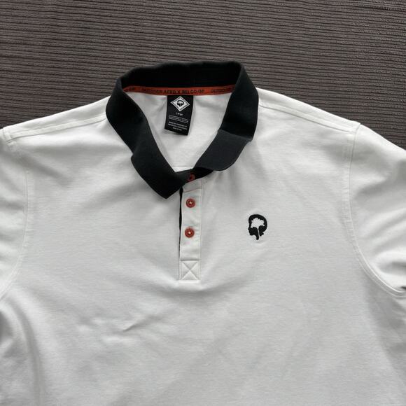 Outdoor Afro X REI Co-op Polo Shirt Men Large White Black Cotton Golf Tennis. - Picture 8 of 9